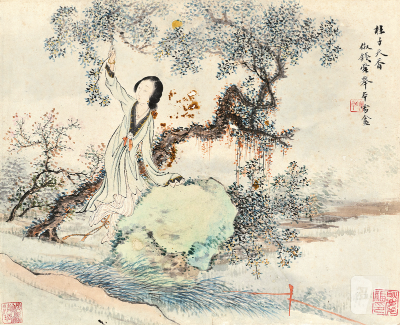 袁培基 仕女图 - 图1